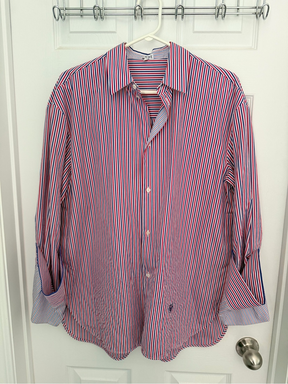 Loewe Red & Blue Striped Long-Sleeve Dress Shirt